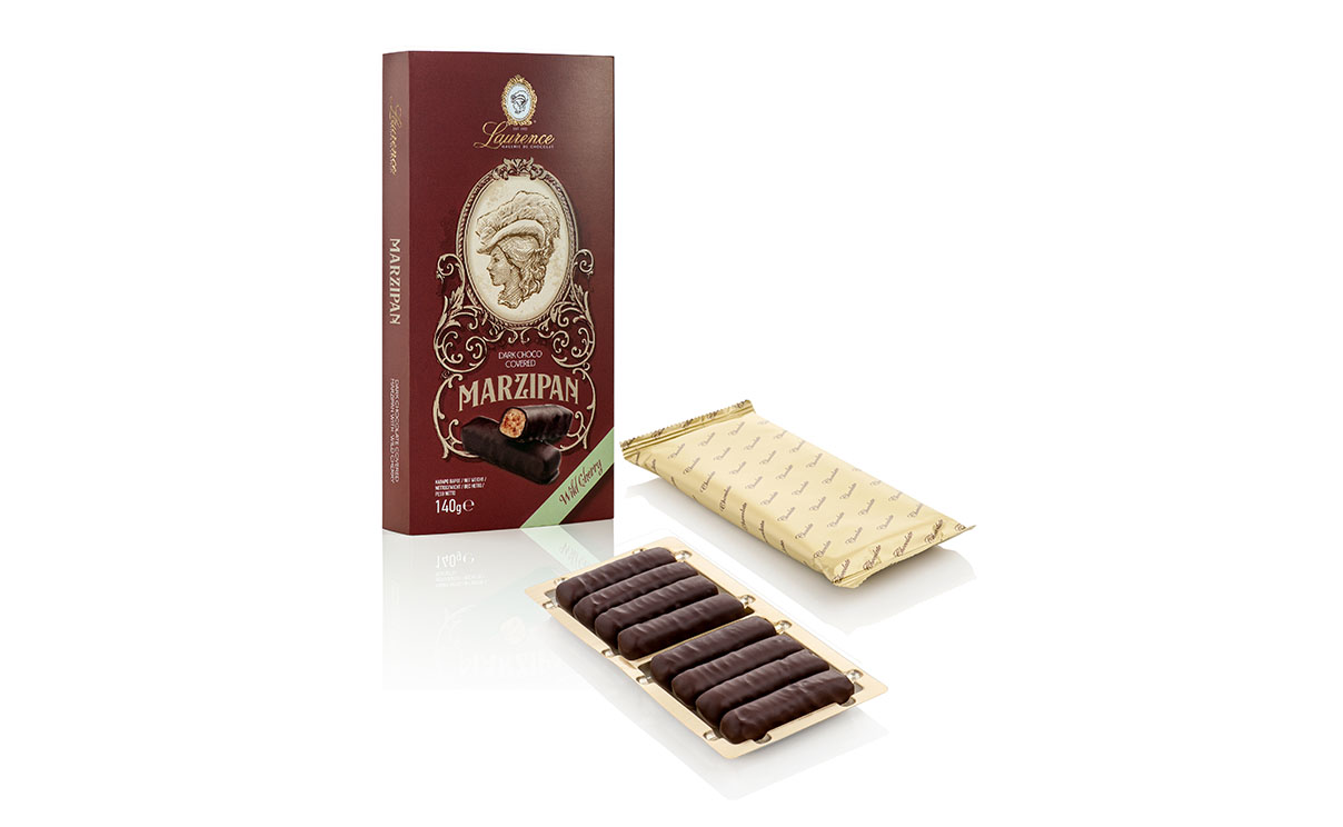 Marzipan με κεράσι και επικάλυψη σοκολάτας κουβερτούρα