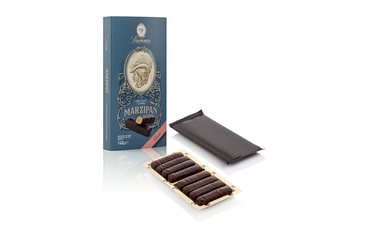 Marzipan με επικάλυψη σοκολάτας κουβερτούρα